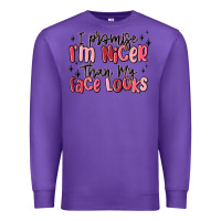 Purple i promise i'm nicer than my face looks Premium Sweatshirt - MaliasSmallBusiness