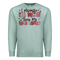 Seafoam i promise i'm nicer than my face looks Premium Sweatshirt - MaliasSmallBusiness