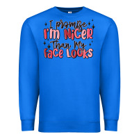 True Royal i promise i'm nicer than my face looks Premium Sweatshirt - MaliasSmallBusiness