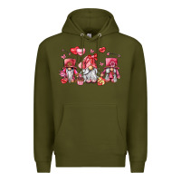 Army Green valentine's day gnomes Premium Hoodie - LillyAllenDesigns