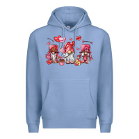 Colony Blue valentine's day gnomes Premium Hoodie - LillyAllenDesigns