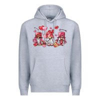 Heather Grey valentine's day gnomes Premium Hoodie - LillyAllenDesigns