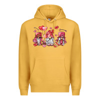 Mustard valentine's day gnomes Premium Hoodie - LillyAllenDesigns