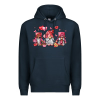 Navy valentine's day gnomes Premium Hoodie - LillyAllenDesigns