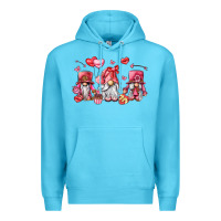 Ocean Blue valentine's day gnomes Premium Hoodie - LillyAllenDesigns