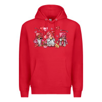 Red valentine's day gnomes Premium Hoodie - LillyAllenDesigns