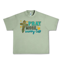 Oil Green pray more worry less Urban Heavy Tee - HRA Design Shop