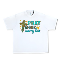 White pray more worry less Urban Heavy Tee - HRA Design Shop