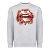 Heather Grey volleyball lips Heavyweight Sweatshirt - Zillion Design Studio