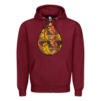 Burgundy Fall Teardrop Zipper Hoodie - LillyAllenDesigns