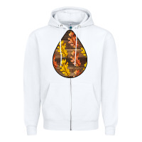 White Fall Teardrop Zipper Hoodie - LillyAllenDesigns