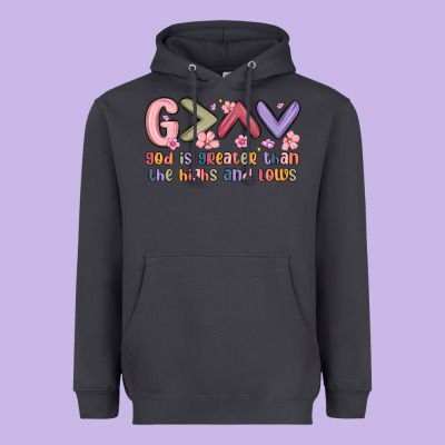 God Is Greater Than The Highs And Lows Heavyweight Hoodie Designed By Maliassmallbusiness