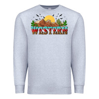 Heather Grey western Premium Sweatshirt - NancyCooperArtShop