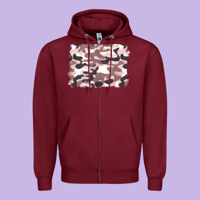Milky Camouflage Zipper Hoodie Designed By Barkaloodesign