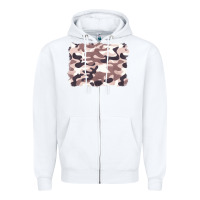 White milky camouflage Zipper Hoodie - BarkalooDesign