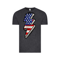 Vintage Black American lightning bold 4th of july Vintage Tee - CowGirlArtShop