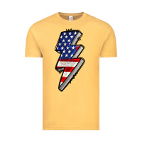 Vintage Mustard American lightning bold 4th of july Vintage Tee - CowGirlArtShop
