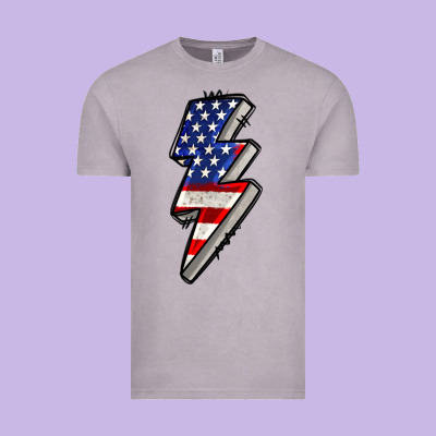 American Lightning Bold 4th Of July Vintage Tee Designed By Cowgirlartshop