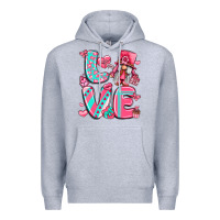 Heather Grey love with gnome Premium Hoodie - LillyAllenDesigns