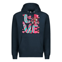 Navy love with gnome Premium Hoodie - LillyAllenDesigns