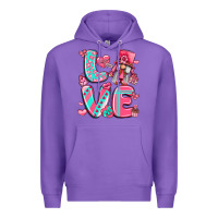 Purple love with gnome Premium Hoodie - LillyAllenDesigns