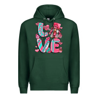 Sports Green love with gnome Premium Hoodie - LillyAllenDesigns