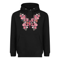 Black floral butterfly Heavyweight Hoodie - MaliasSmallBusiness