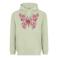 Matcha floral butterfly Heavyweight Hoodie - MaliasSmallBusiness