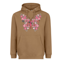 Toasted Coconut floral butterfly Heavyweight Hoodie - MaliasSmallBusiness