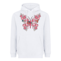 White floral butterfly Heavyweight Hoodie - MaliasSmallBusiness