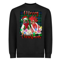 Black christmas roosters with background Heavyweight Sweatshirt - RanaPortraitStore