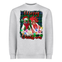 Heather Grey christmas roosters with background Heavyweight Sweatshirt - RanaPortraitStore