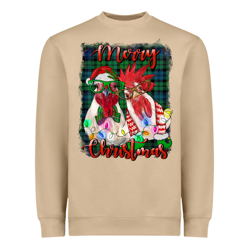 Christmas Roosters With Background Heavyweight Sweatshirt by RanaPortraitStore | Teevron