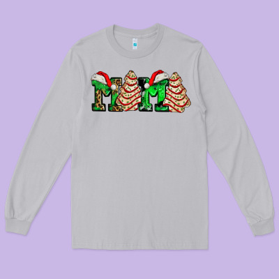 Mama With Christmas Tree Cake Ado Long Sleeve Tee Designed By Adodesignshop