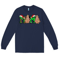 Navy mama with christmas tree cake ado Long Sleeve Tee - AdoDesignShop