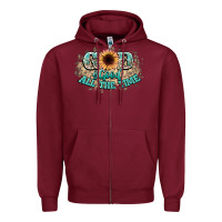Burgundy god is good all the time Zipper Hoodie - NancyCooperArtShop