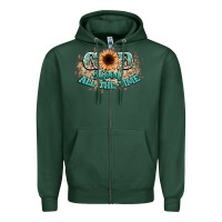 Sports Green god is good all the time Zipper Hoodie - NancyCooperArtShop