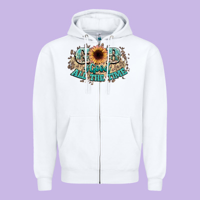 God Is Good All The Time Zipper Hoodie Designed By Nancycooperartshop