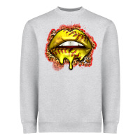 Heather Grey softball lips Heavyweight Sweatshirt - Zillion Design Studio