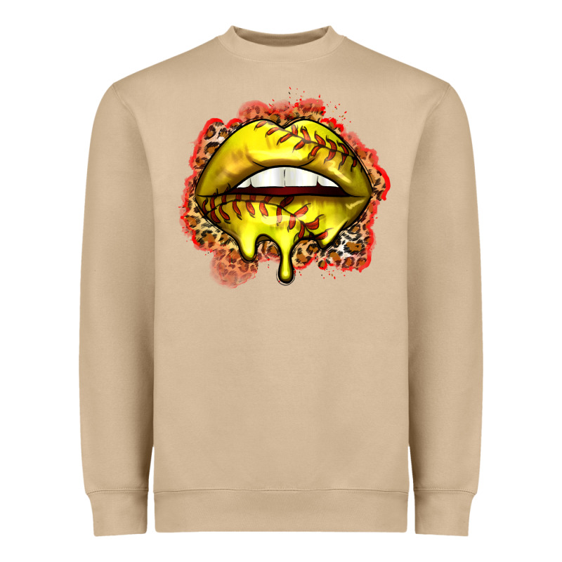 Softball Lips Heavyweight Sweatshirt by Zillion Design Studio | Teevron