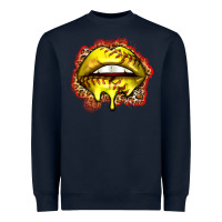 Navy softball lips Heavyweight Sweatshirt - Zillion Design Studio