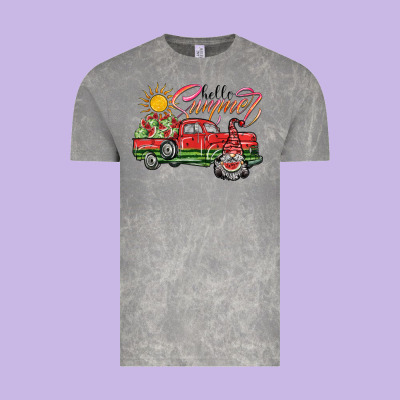 Hello Summer Vintage Tee Designed By Sublimationcraftshop