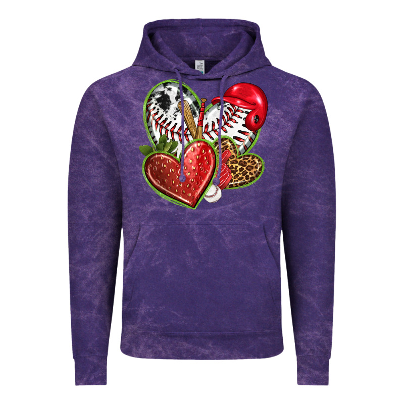 Baseball With Strawberry Hearts Vintage Hoodie by texasbilliewilder | Teevron