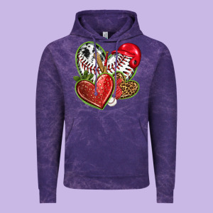 Baseball With Strawberry Hearts Vintage Hoodie Designed By Texasbilliewilder