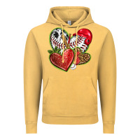 Vintage Mustard baseball with strawberry hearts Vintage Hoodie - texasbilliewilder