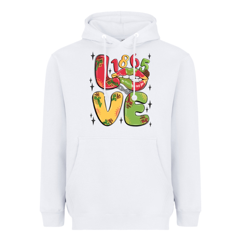 Love Juneteenth Lips Heavyweight Hoodie by MaliasSmallBusiness | Teevron