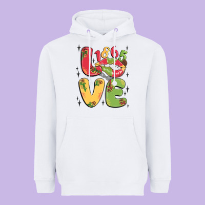 Love Juneteenth Lips Heavyweight Hoodie Designed By Maliassmallbusiness