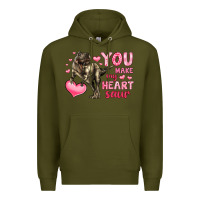 Army Green you make my heart saur Premium Hoodie - LillyAllenDesigns