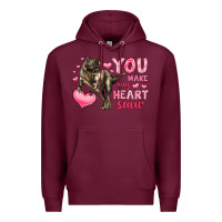 Burgundy you make my heart saur Premium Hoodie - LillyAllenDesigns