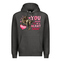 Charcoal Heather you make my heart saur Premium Hoodie - LillyAllenDesigns